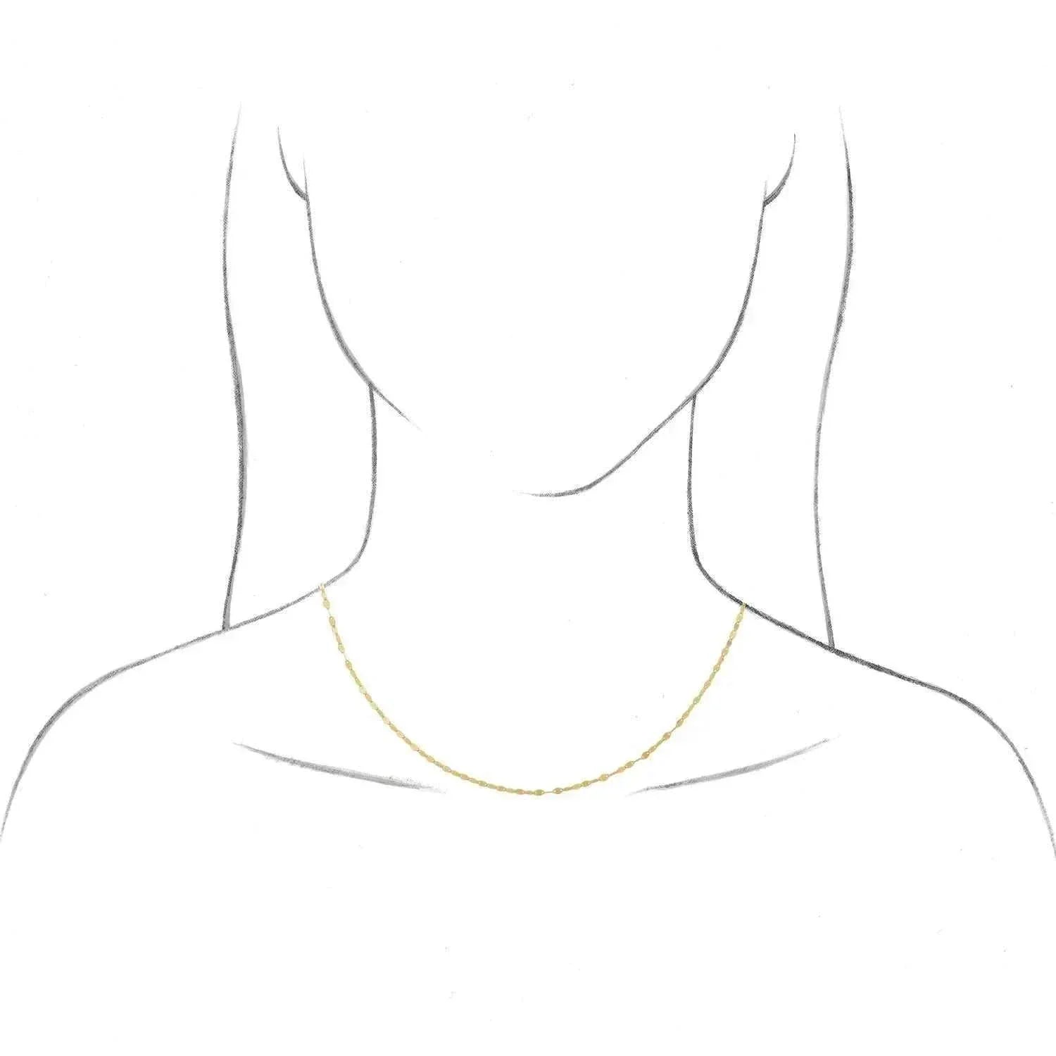 14K yellow gold 1.9mm oval keyhole lips link chain necklace 18-inch minimalist design
