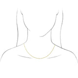 14K yellow gold 1.9mm oval keyhole lips link chain necklace 18-inch minimalist design