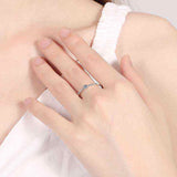 0.06 CTW DEW Round Moissanite Decorative Ring in Platinum Plated S925