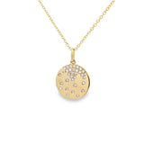 Diamond Scattered Disc Pendant Necklace in 14K Gold