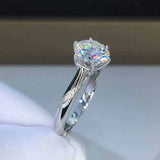 0.8 CTW DEW Colorless Round Brilliant Cut Moissanite Sterling Silver S