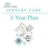 Montage Jewelry Care 3-Year Plan logo with ring, pearl earrings, and diamond ring images for jewelry protection and repair coverage