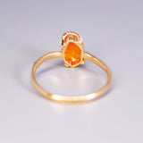 Diamond Ribbon Wrap Fire Opal Ring in 18K Yellow Gold
