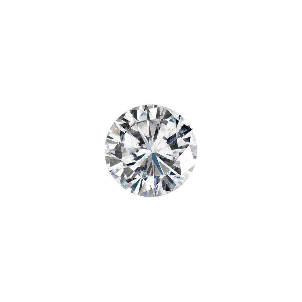 Charles & Colvard Forever One round shape moissanite gemstone with IF-VS1 clarity and high brilliance