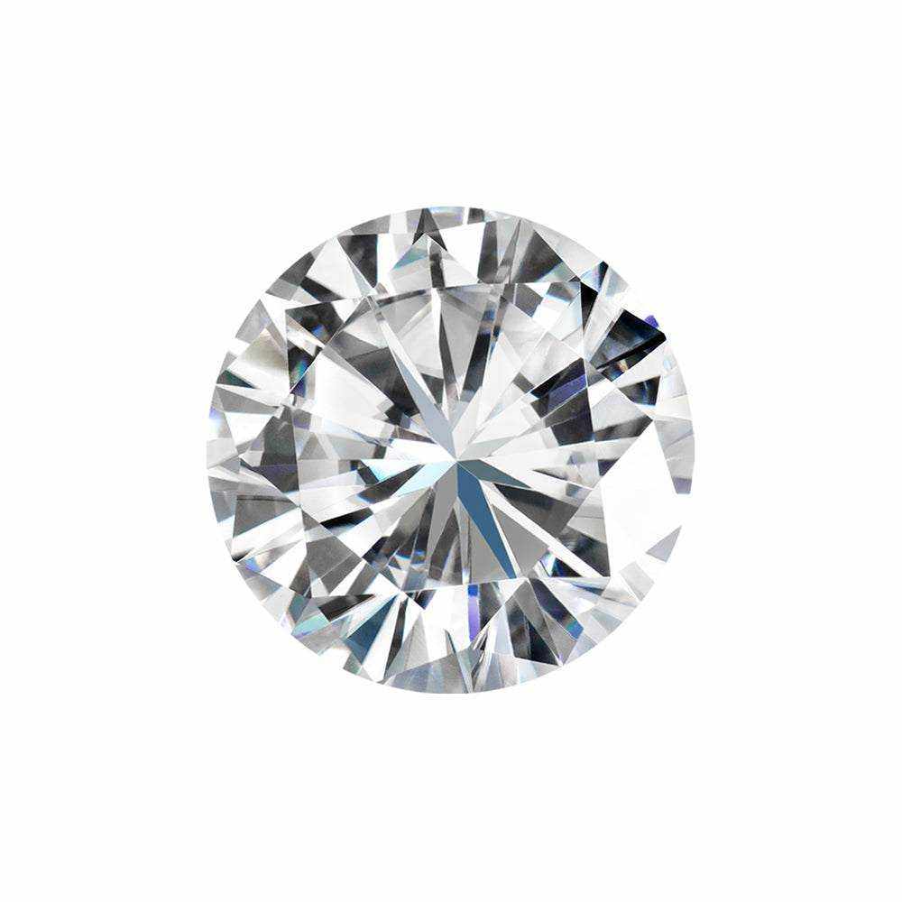 Charles & Colvard Forever One round brilliant moissanite gemstone with IF-VS1 clarity and high hardness