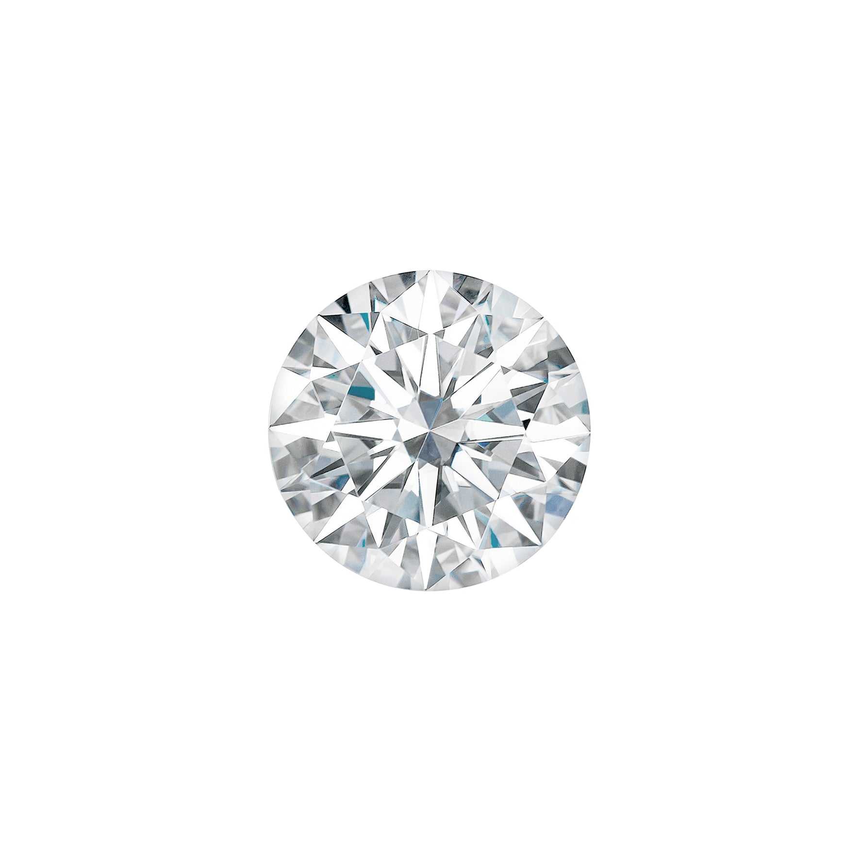 Charles & Colvard Forever One round shape moissanite gemstone with high clarity and brilliance
