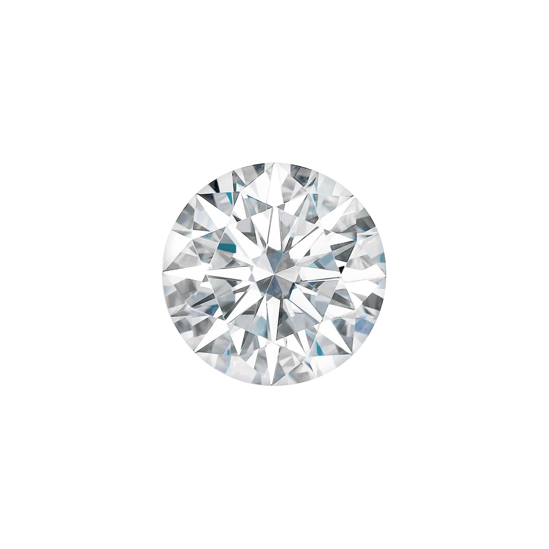 Charles & Colvard Forever One round shape moissanite gemstone with IF-VS1 clarity and high brilliance