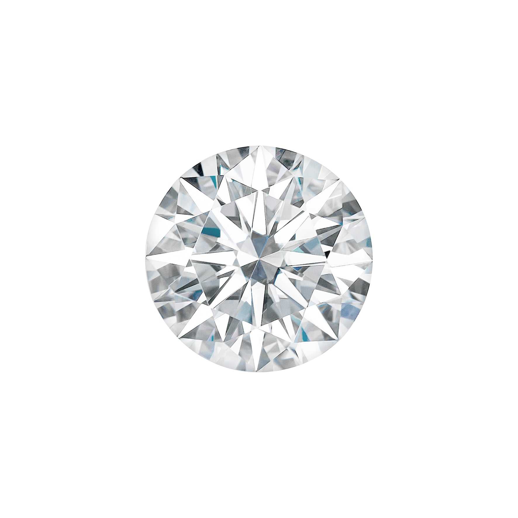 Charles & Colvard Forever One round shape moissanite gemstone with IF-VS1 clarity and high brilliance