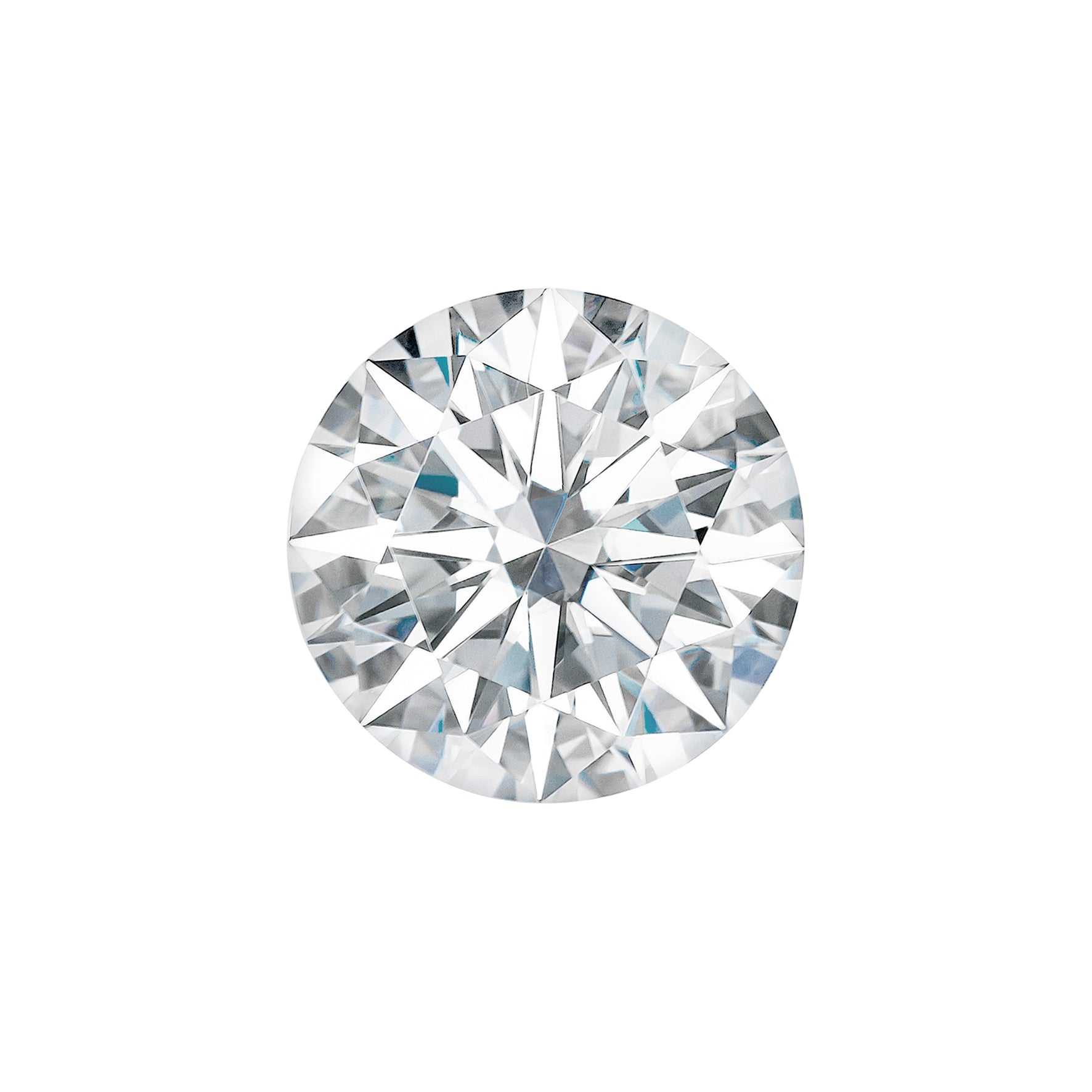 Charles & Colvard Forever One round brilliant moissanite gemstone with IF-VS1 clarity and high hardness