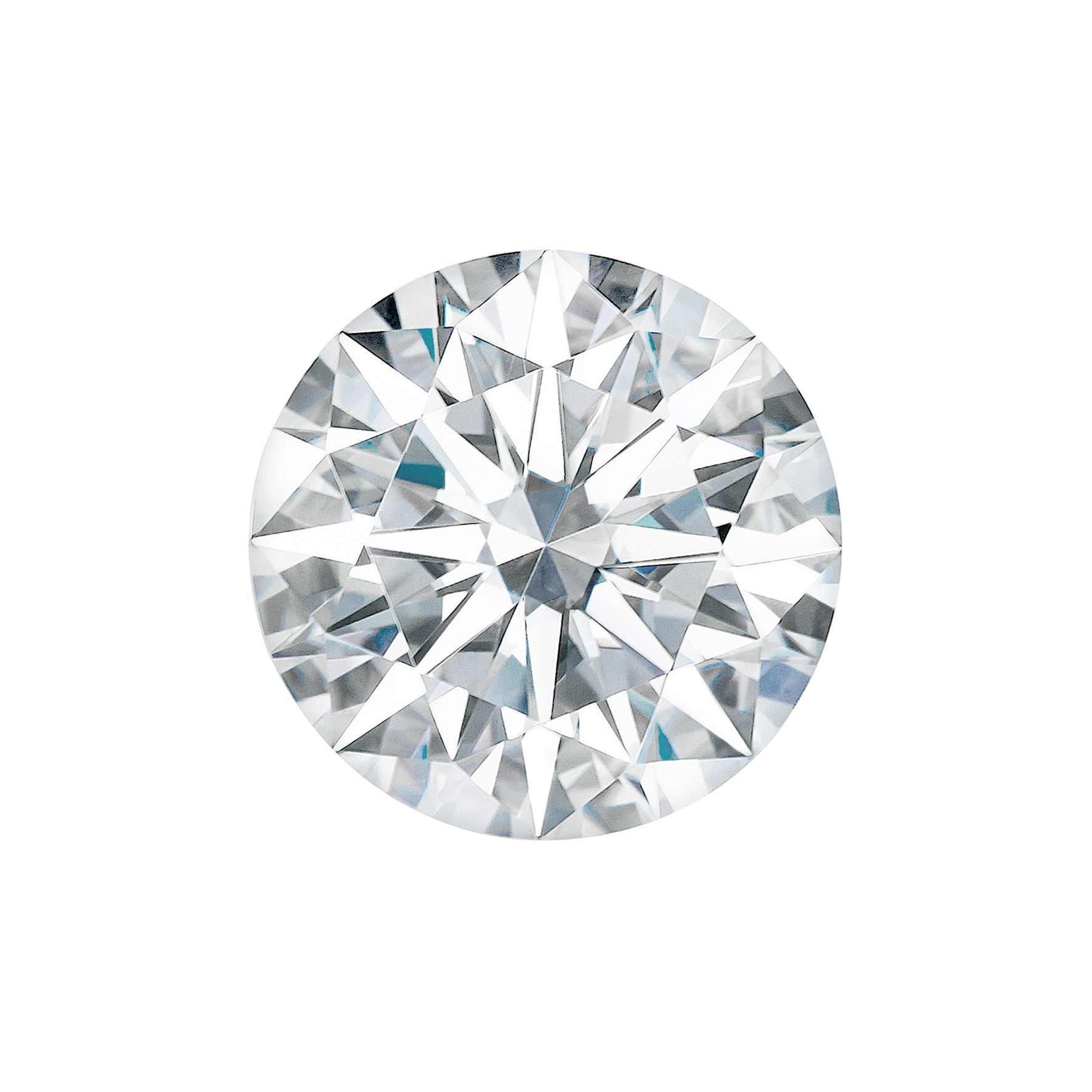 Charles & Colvard Forever One round shape moissanite gemstone with IF-VS1 clarity and high brilliance