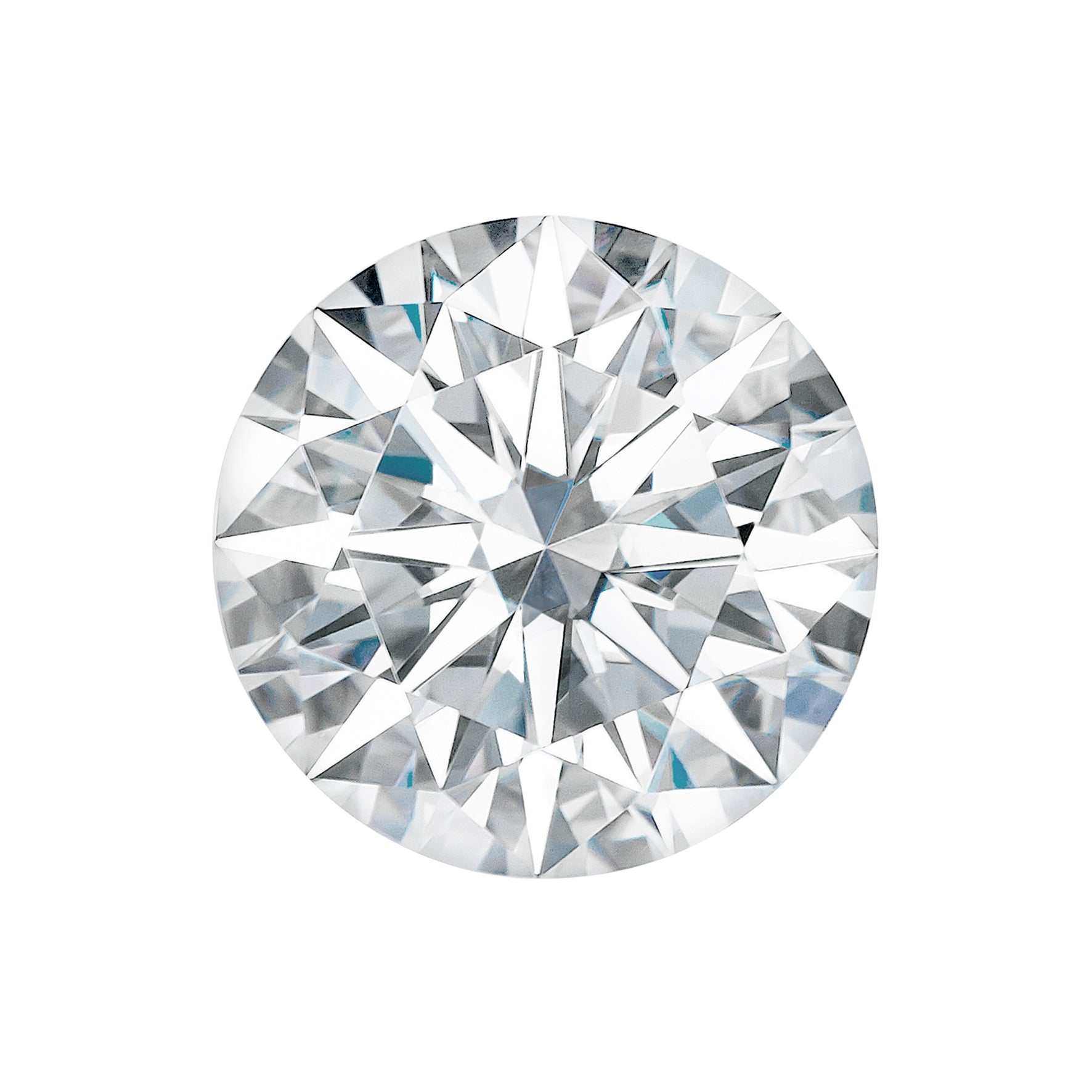 Charles & Colvard Forever One™ round shape moissanite gemstone with IF-VS1 clarity and high brilliance