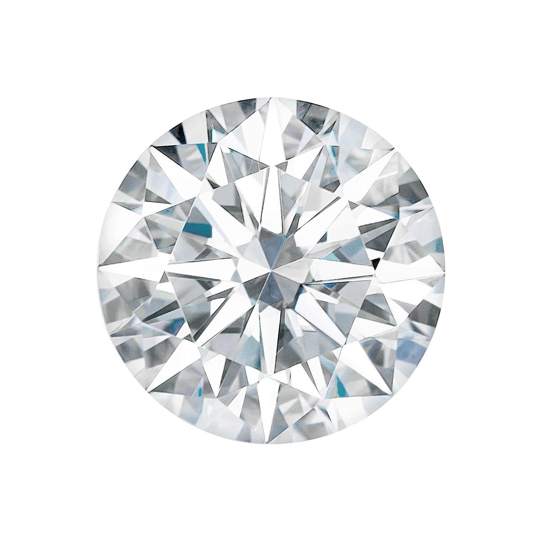Charles & Colvard Forever One round shape moissanite gemstone with IF-VS1 clarity and high brilliance