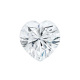 Heart shape brilliant cut moissanite gemstone by Charles & Colvard Forever One, IF-VS1 clarity, high hardness 9.25, and excellent chemical stability.