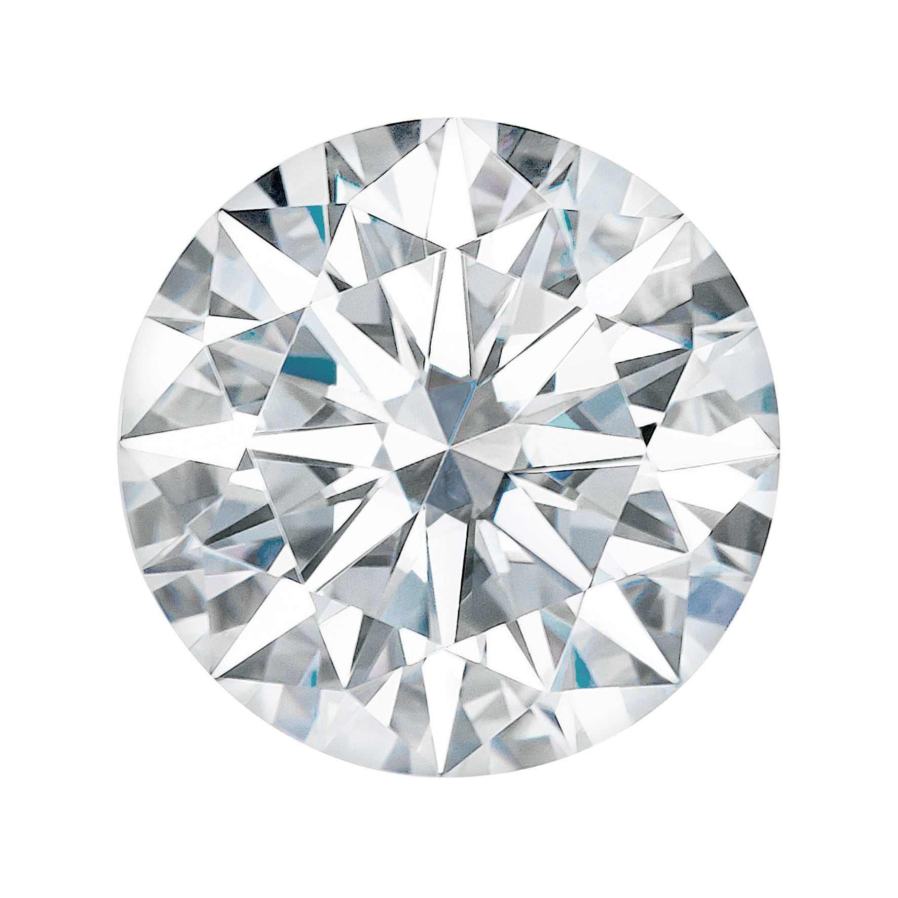 Charles & Colvard Forever One round shape moissanite gemstone with IF-VS1 clarity and high brilliance