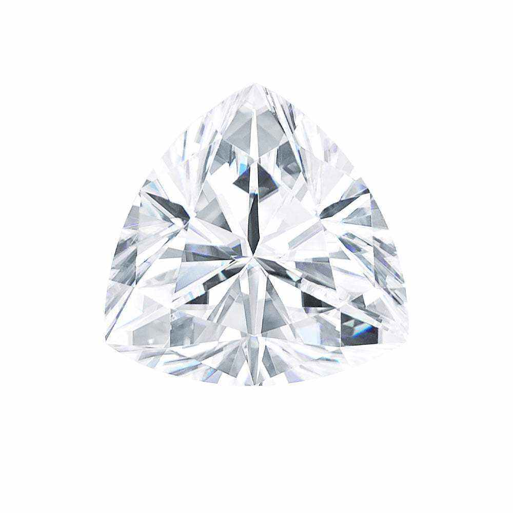 Charles & Colvard Forever One trillion cut moissanite gemstone with brilliant cut and IF-VS1 clarity