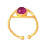 Natural Pinkish Ruby Electrum Adjustable Ring