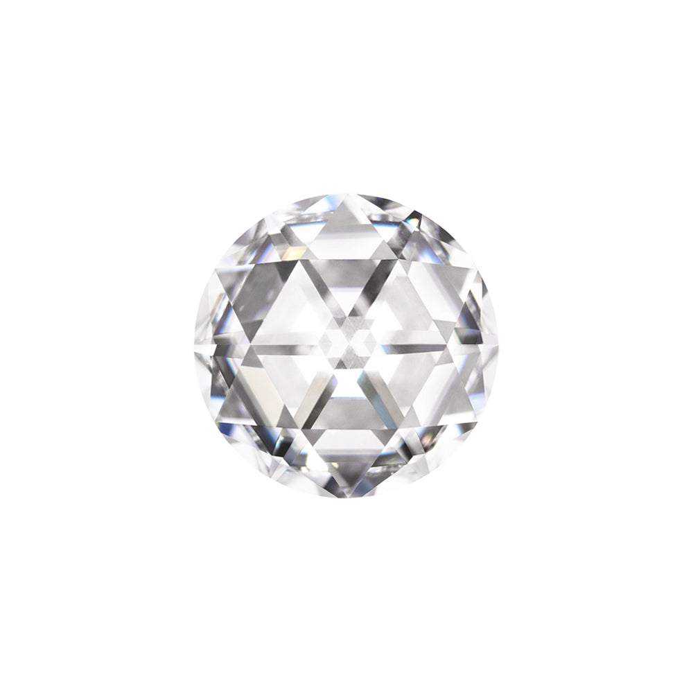 Charles & Colvard Forever One round brilliant moissanite gemstone with IF-VS1 clarity and high hardness.