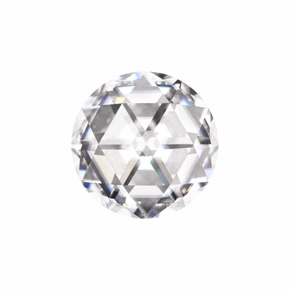 Charles & Colvard Forever One round moissanite gemstone with IF-VS1 clarity and high hardness.