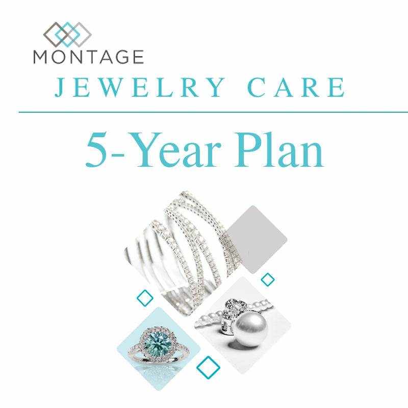 Montage Jewelry Care 5-Year Plan offering protection and repair coverage for rings, bracelets, and earrings.