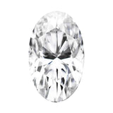 Charles & Colvard Forever One™ elongated oval shape brilliant cut moissanite gemstone with IF-VS1 clarity and high hardness.