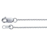 18-inch solid platinum 1mm cable oval link chain necklace with lobster clasp closure