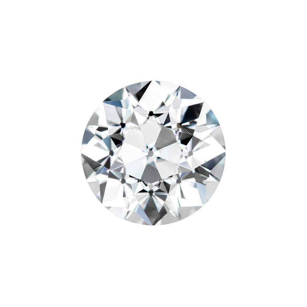 Charles & Colvard Forever One round shape moissanite gemstone, high clarity IF-VS1, brilliant cut, durable 9.25 hardness, colorless sparkle.
