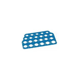 Plastic finger gauge sheet with half size measuring rings from US size 2.5 to 14 in blue plastic