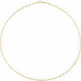 14K Yellow Gold 1.9 mm Oval Keyhole 18" Lips Link Chain Necklace