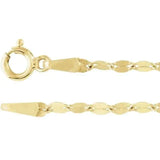 14K yellow gold 1.9mm oval keyhole link chain necklace with spring ring clasp, 18 inches long