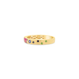 Sapphire Scattered Rainbow Petite Band in 14K Gold