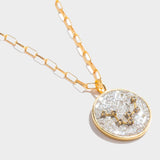 Aquarius Gold Vermeil pendant necklace with uncut raw diamonds and 18k gold chain