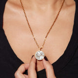 Aries Gold Vermeil Pendant Necklace with raw and rose cut diamonds on 18k gold vermeil chain