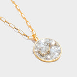 Aries Gold Vermeil Pendant necklace with raw diamonds and 18k gold vermeil on a delicate chain