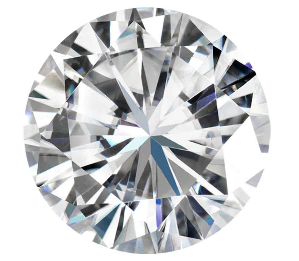 Charles & Colvard Forever One round shape moissanite gemstone with IF-VS1 clarity and high brilliance