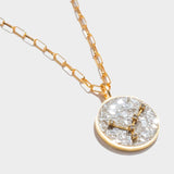 Cancer Gold Vermeil Pendant necklace featuring raw and rose cut diamonds on an 18k gold vermeil chain