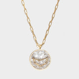 Capricorn gold vermeil pendant necklace with raw diamonds and star constellation design on 18k gold chain