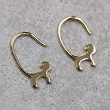 18K yellow gold cat tail hook earrings drop style for women