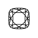 Charles & Colvard Forever One cushion shape moissanite gemstone icon with faceted design