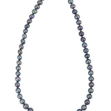18-inch freshwater pearl strand necklace with peacock-colored 8-9mm cultured pearls and stainless steel magnetic clasp