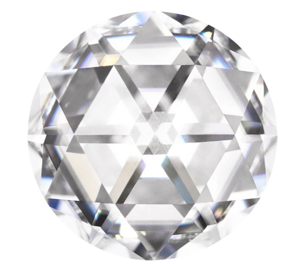 Charles & Colvard Forever One round moissanite gemstone with IF-VS1 clarity and high brilliance.