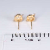 Earth Moon Fire Opal & Diamond Stud Earrings in 18K Yellow Gold