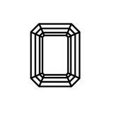 Charles & Colvard Forever One emerald shape moissanite gemstone with rose cut and IF-VS1 clarity