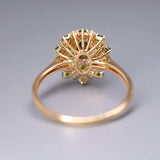 Garden Sky Black Opal & Diamond Ring 18K Yellow Gold