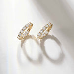 Cairn 3 Carat Diamond Inside Outside Hoop Earrings in 14k gold with lab-grown diamonds