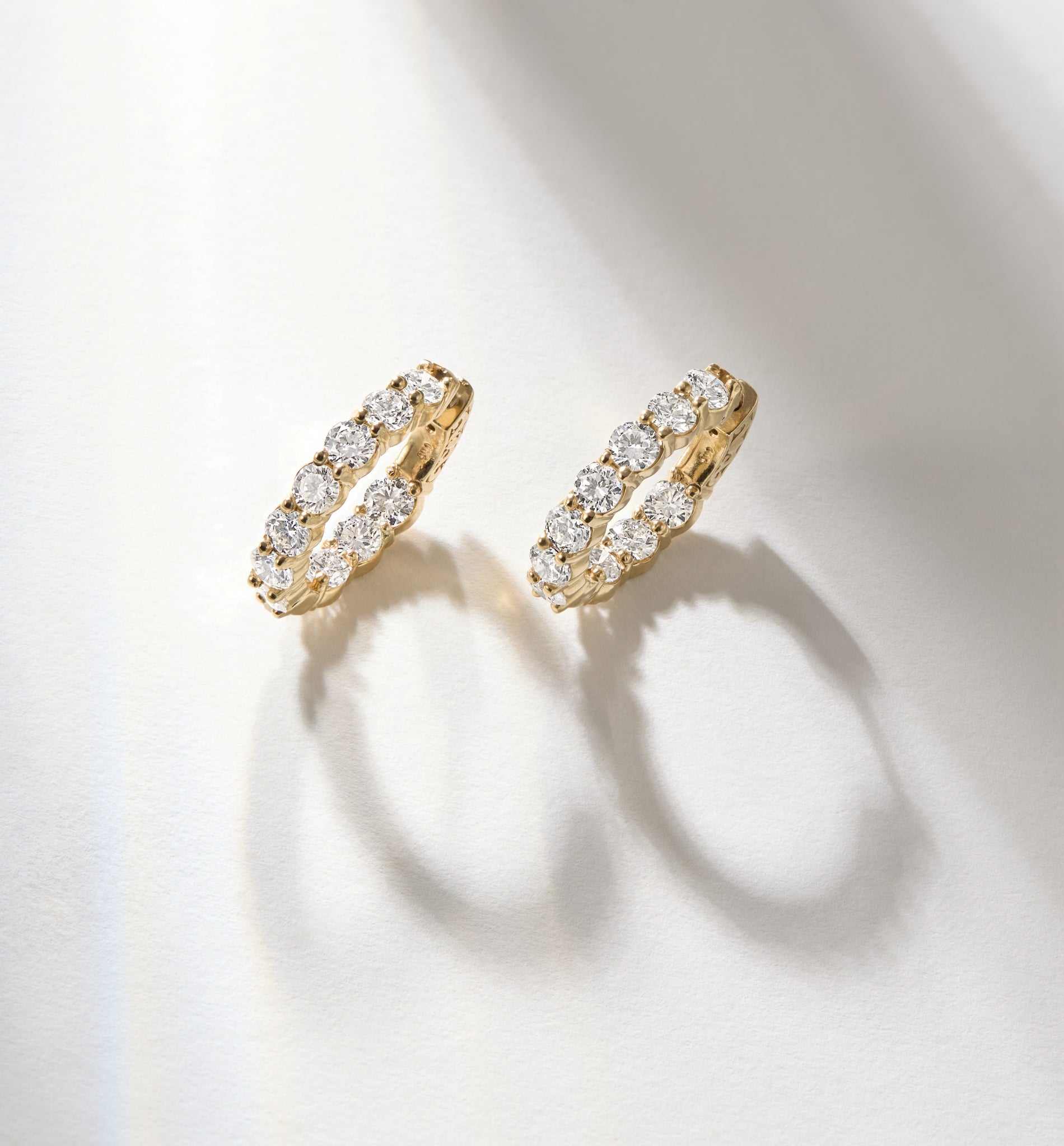 Cairn 3 carat diamond inside outside hoop earrings in 14k gold with lab-grown diamonds
