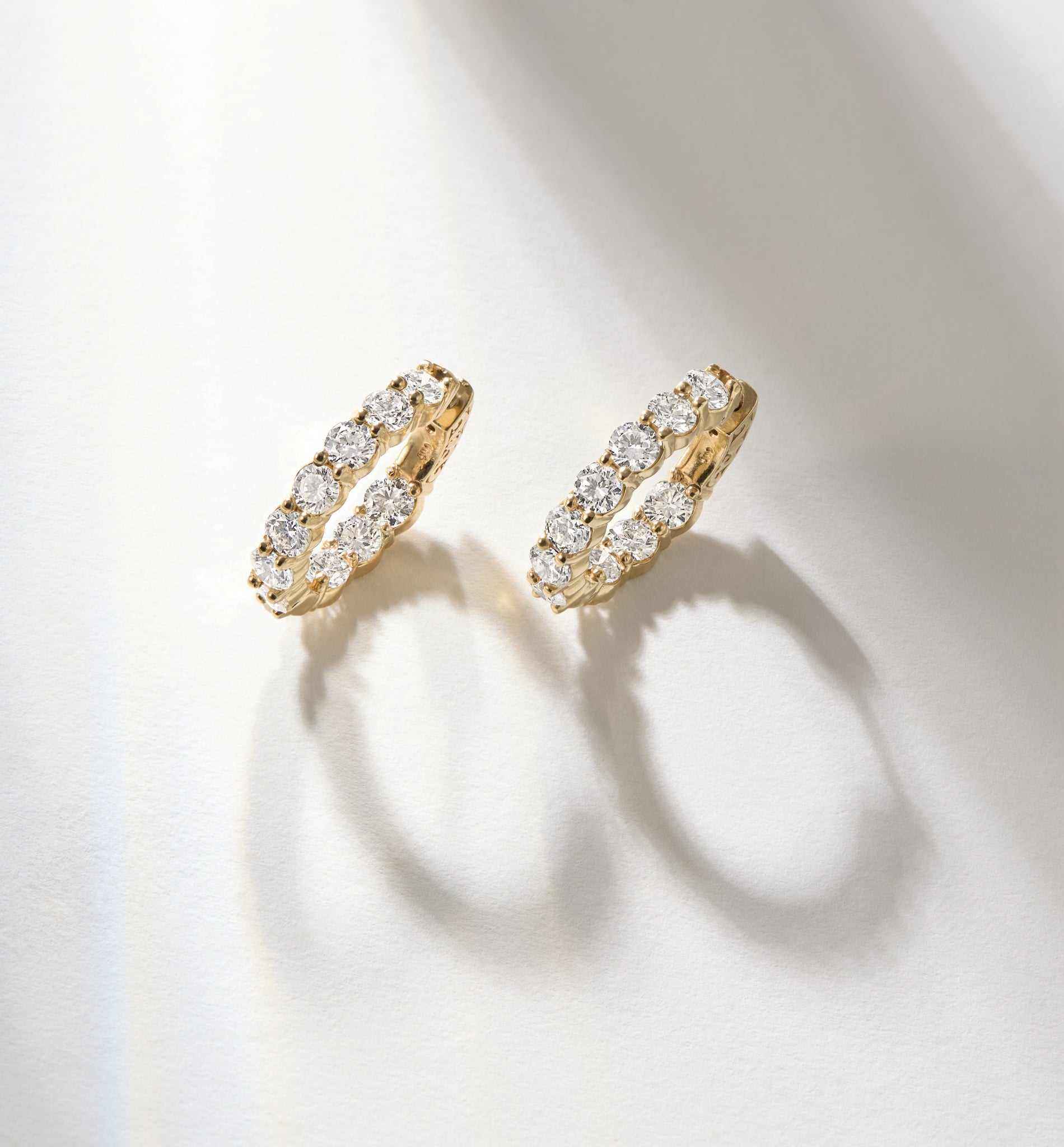Cairn 3 Carat Diamond Inside Outside Hoop Earrings in 14k gold with lab-grown diamonds
