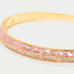 Geluk Gold Vermeil Bangle with sliced raw uncut diamonds and pave champagne diamonds in 18k gold layer on sterling silver base