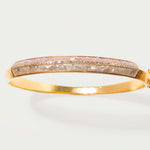 Geluk Gold Vermeil Bangle bracelet with sliced raw diamonds and pave champagne diamonds in 18k gold vermeil finish