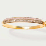 Geluk Gold Vermeil Bangle bracelet with sliced raw diamonds and pave champagne diamonds in 18k gold vermeil finish