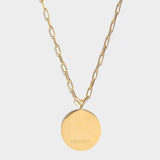 Gemini Gold Vermeil pendant necklace with 18k gold vermeil round pendant and chain